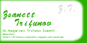 zsanett trifunov business card